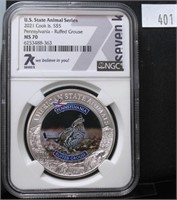 2021 Cook Island $5 Animal Penn Ruffled Goose NGC