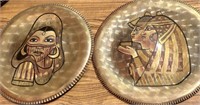 (2) Decorative Brass Plates