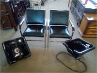 2 Reclining Salon Wash Station Chairs plus 2