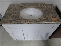 36" White Vanity with Multi Color Top