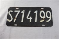 Black vintage license plate