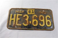 1961 MO license plate