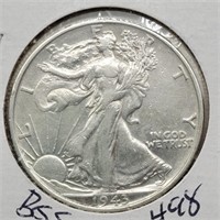 1943 WALKING LIBERTY HALF DOLLAR AU