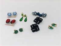 7 pairs of clip on earrings