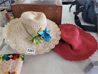 (2) LADIES SUN HATS