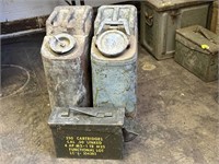 Metal Gas Cans, Ammo Box