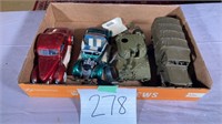 Vintage Cars Toys. Army truck and tank