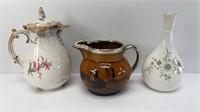 (3) PIECES OF CHINA: DUBOIS PITCHER,