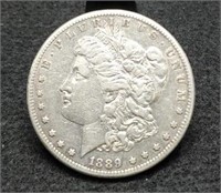 1889-CC Morgan Silver Dollar, XF, Nice