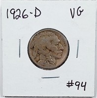 1926-D  Buffalo Nickel   VG