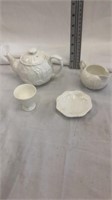 Coalport Porcelain Tea Pot, Creamer, Cup & Saucer