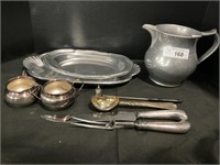 Silverplate Carving Set, 3 pc Pewter.