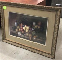 Gorgeous fruit print matted and framed in gold