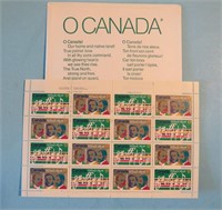 O Canada Stamp Block Unused 17 cent Issues