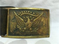 Brass Federal Sword Plate Buckle attached to a