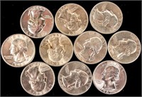 Coin 10 Washington Uncirulated Silver Quarters