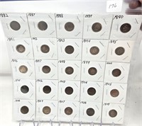 25 Indian Cents-Circ. (Most Cleaned)