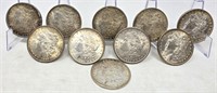 10 Pre-’21 Morgan Dollars AU-Unc.