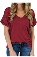 (XL) MIHOLL Women's Short Sleeve V-Neck Shirts
