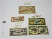 Vieux billets d'argent de la chine et japon