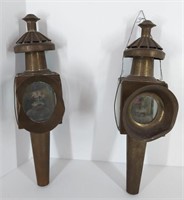 Pr Antique Carriage Lamps