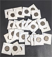 Twenty-eight Jefferson Nickels, 1950s-Various Date