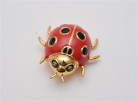 Gold Ladybug Pin w/ Light-Up Eyes