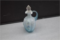 Fenton Blue Cased Satin Glass Cruet