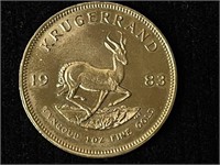 South Africa 1 oz Fine Gold Kurgerrand 1983