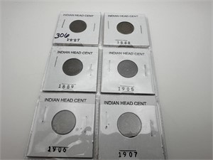 Six Indian Head Cents