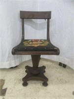 EARLY VICTORIAN SWIVEL CHAIR WITH NEEDLEPOINT