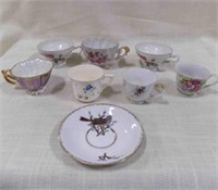 Variety of Vintage Tea cups, Bird small saucer