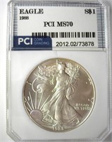 1988 Silver Eagle PCI MS70