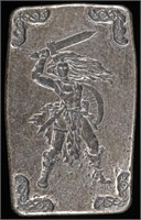 (1) 5 OZ .999 SILVER SHIELD MAIDEN BAR