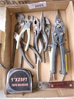 Var. of Pliers, Tin snips & measuring tape