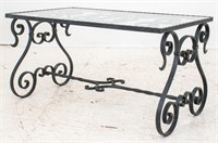 French Style Wrought Iron Glass Top Coffee Table