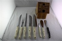 Cutco Knife Set of 8 with Storage Block