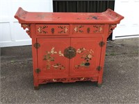 ORIENTAL HANDN PAINTED CHEST = LARGE -GREAT SHAPE