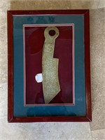 Framed knife With Aztec writing