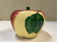 Small Covered Apple Grease Jar Dish w/ Lid