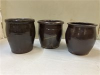 3 Stoneware Crocks not perfect