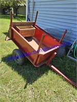 Red Steel 2 Wheel Garden Wagon