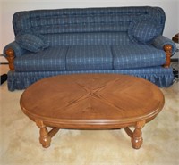 3 pieced upholstered LR furniture and oval coffee