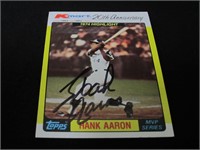 1982 TOPPS HANK AARON AUTOGRAPH CARD COA