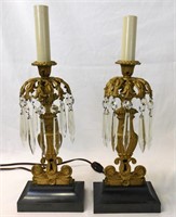 Pair of Girandole Lamps with Prisms