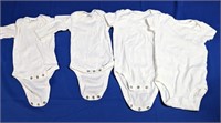 (4) 3-6 mo. Gerber's White Bodysuits