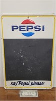 Pepsi Cola Soda Pop Embossed Metal Advertising