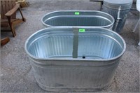 (2) Galvanized Water Troughs, Approx. 44" x 24"