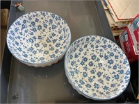 2 ceramic pasta bowls 8"w x 4.25" high