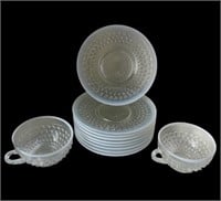 Moonstone Clear Opalescent Dessert Plates & Cups